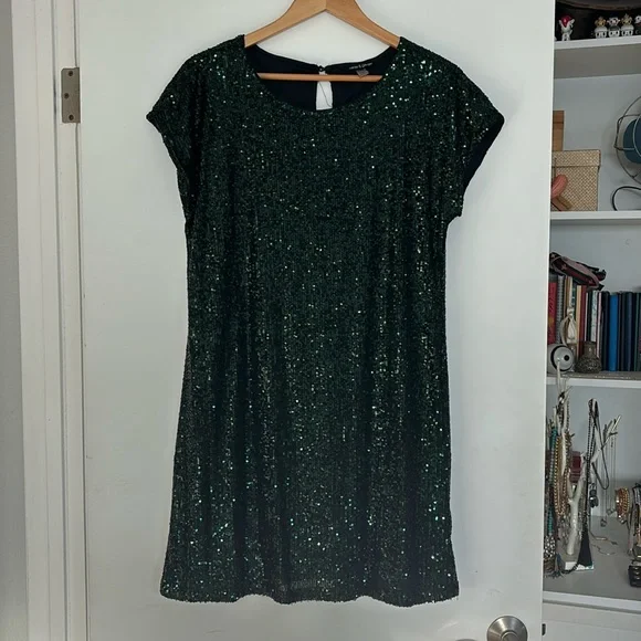 cable and gauge green sequin dress Green Sleeveless Paillette Sequin Column Gown main image 0
